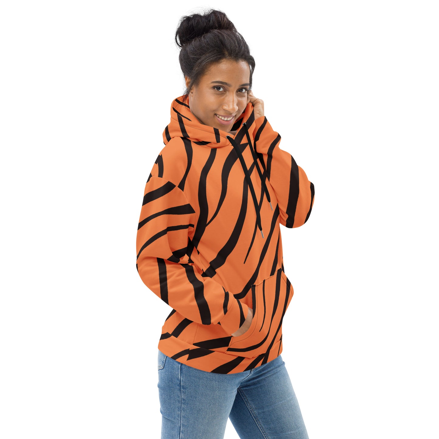 Unisex Hoodie - Orange & Black Hoodie - Aura & Apparel