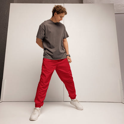 Unisex Track Pants - Solid Red - Aura & Apparel