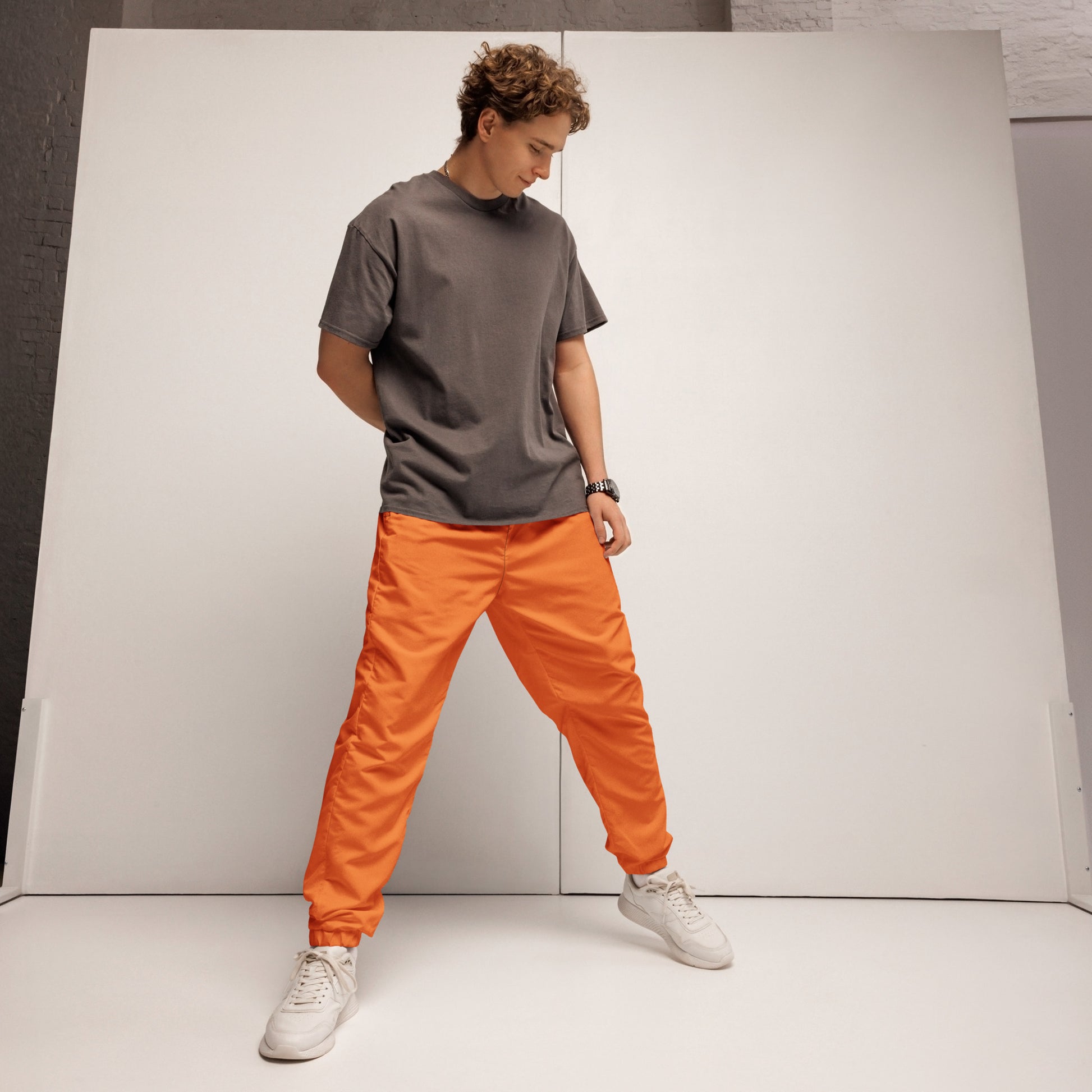 Unisex Track Pants – Solid Orange - Aura & Apparel