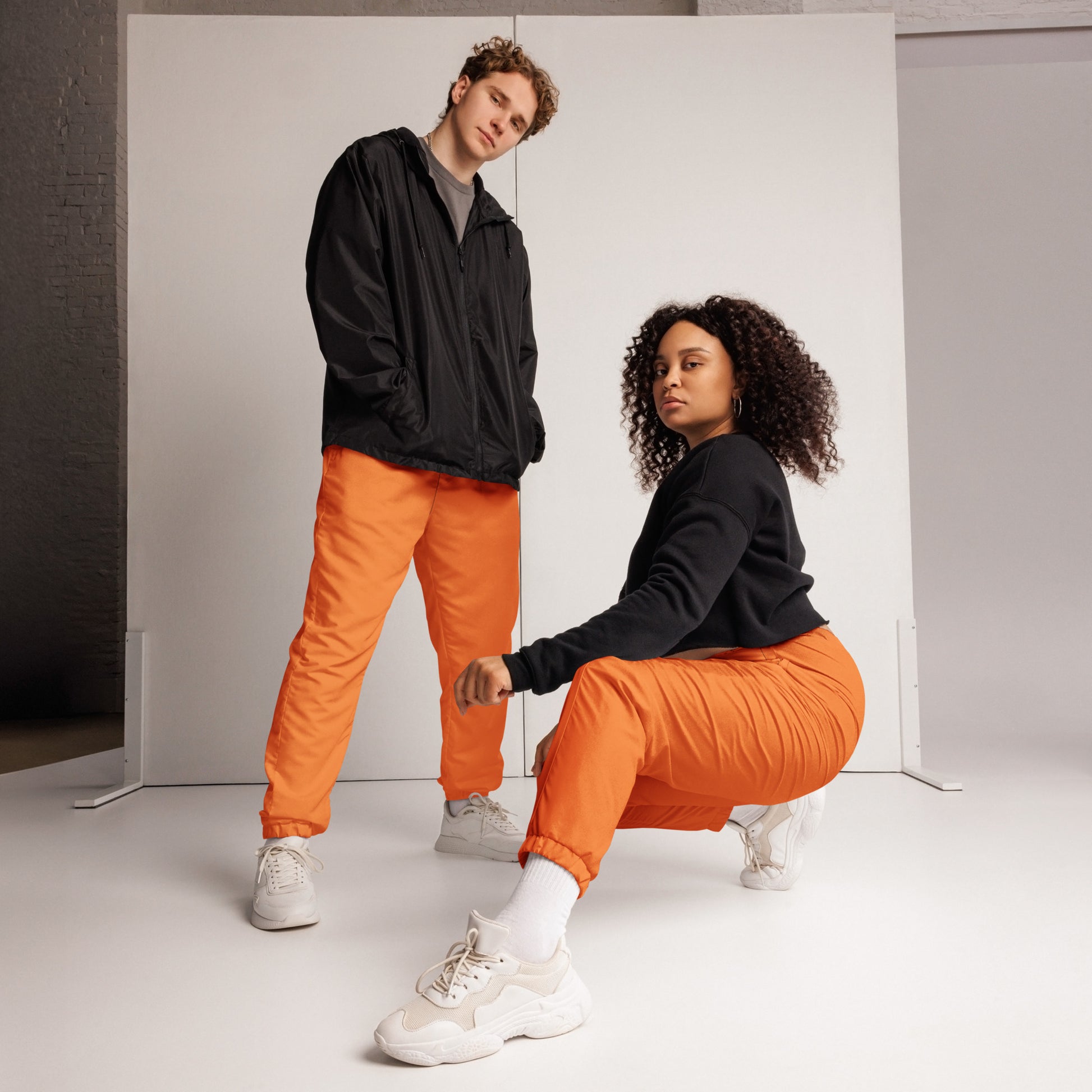 Unisex Track Pants – Solid Orange - Aura & Apparel