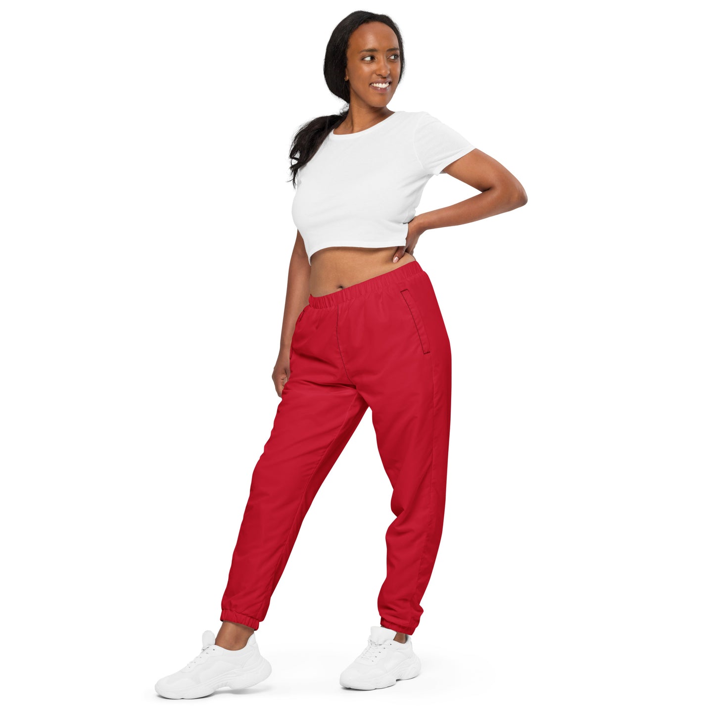 Unisex Track Pants - Solid Red - Aura & Apparel