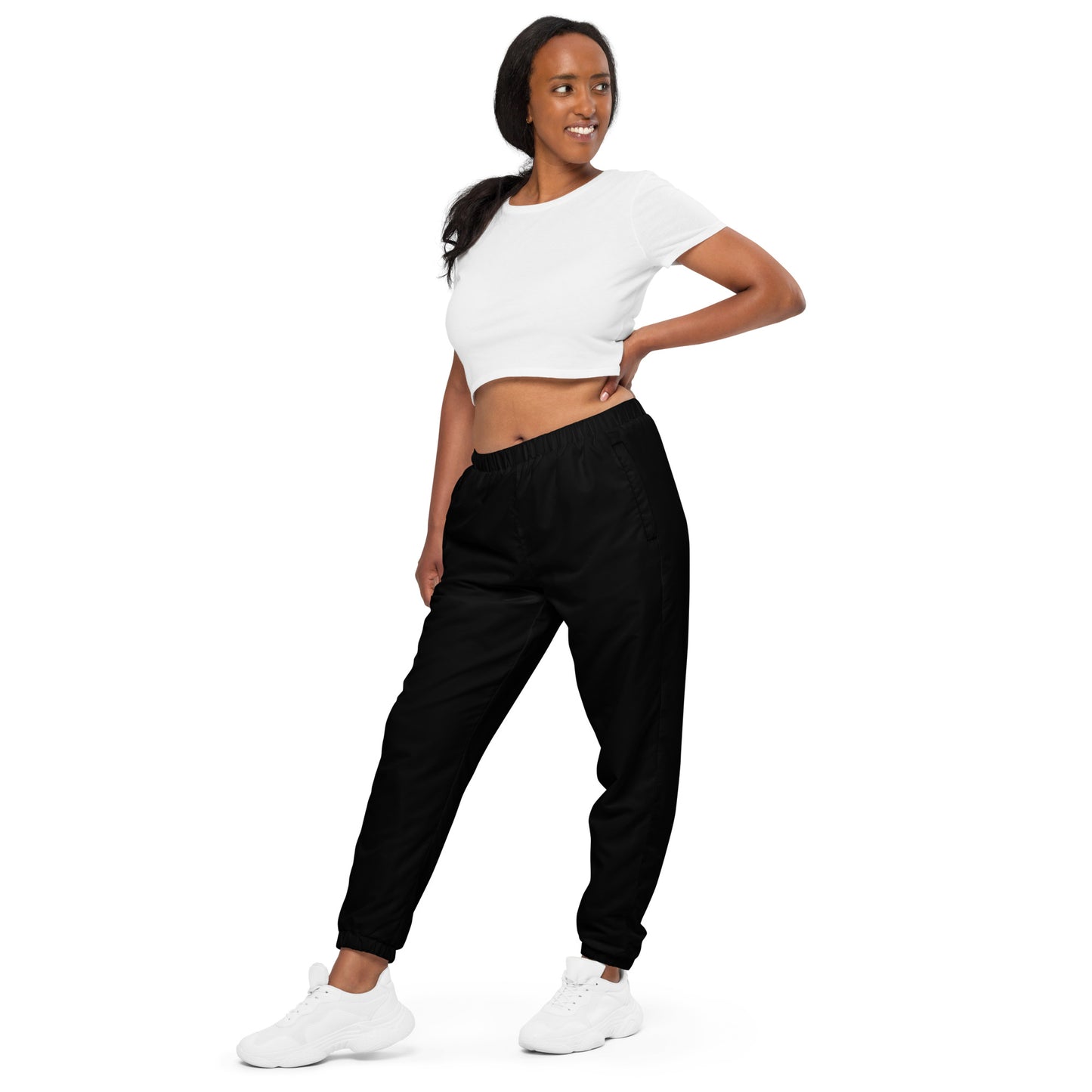 Unisex Track Pants Solid Black - Aura & Apparel