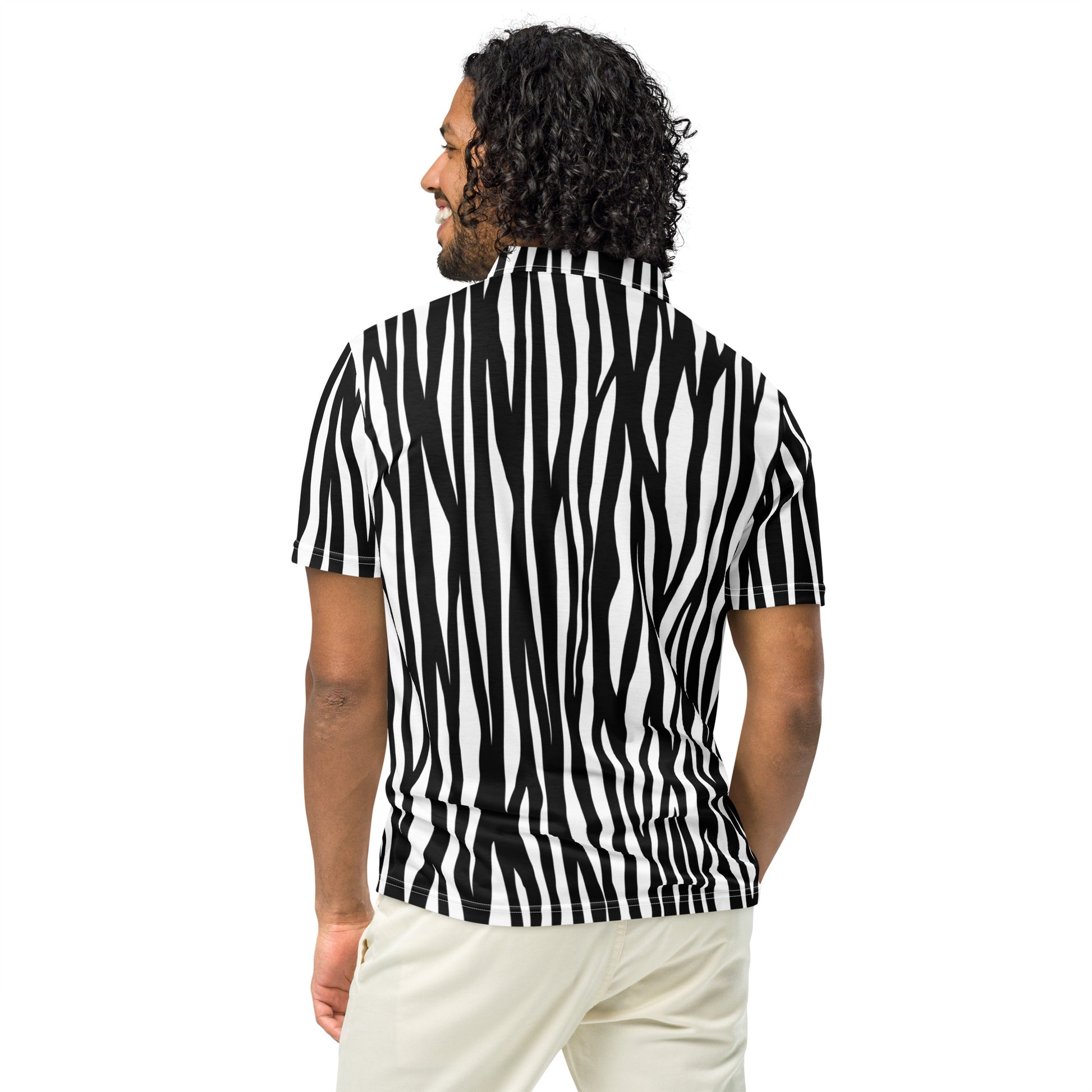 Men’s Slim Fit Polo Zebra - Slim Fit Polo Shirt - Aura & Apparel