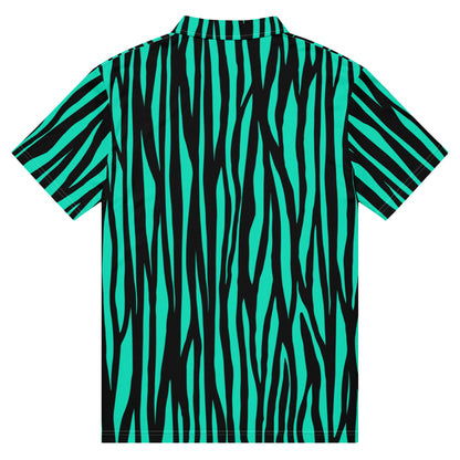 Slim Fit Polo Zebra Aqua - Stylish Men’s Polo Shirt - Aura & Apparel