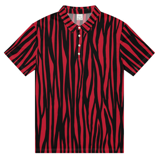 Men's Slim Fit Polo Shirt - Modern Polo Zebra Print - Aura & Apparel