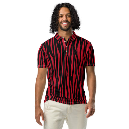 Men's Slim Fit Polo Shirt - Modern Polo Zebra Print - Aura & Apparel