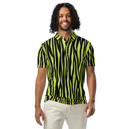 Men's Slim Fit Polo Shirt - Zebra Lime - Aura & Apparel