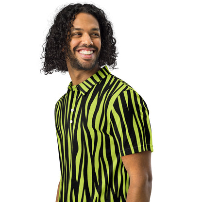 Men's Slim Fit Polo Shirt - Zebra Lime - Aura & Apparel