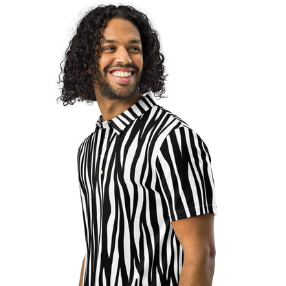 Men’s Slim Fit Polo Zebra - Slim Fit Polo Shirt - Aura & Apparel