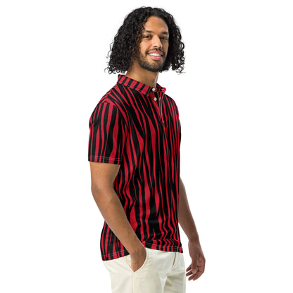 Men's Slim Fit Polo Shirt - Modern Polo Zebra Print - Aura & Apparel