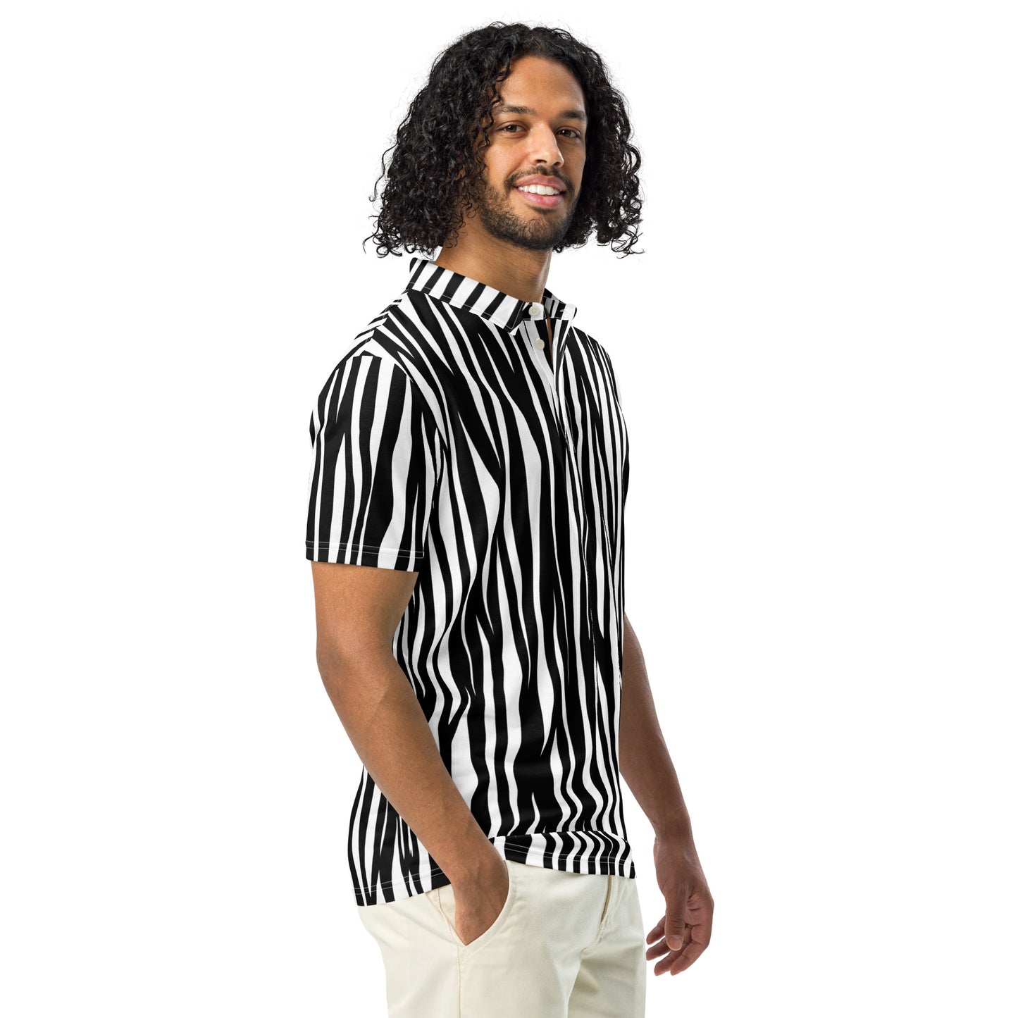 Men’s Slim Fit Polo Zebra - Slim Fit Polo Shirt - Aura & Apparel